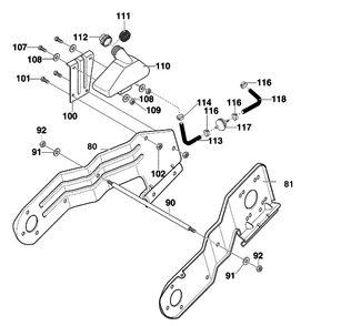 Frame Components Assembly Diagram and Parts List for 621451X31C 2001 Briggs and Stratton Snow Blower